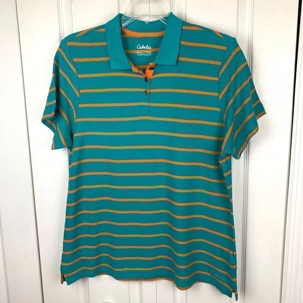 Cabelas Striped Polo Shirt